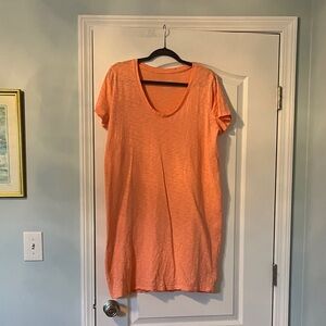 Universal Thread Orange Cotton Short Sleeve Tee Shirt Dress Sz Large VGUC